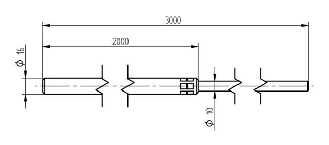 ELIT LOF-Al 3,0m ø16/10mm