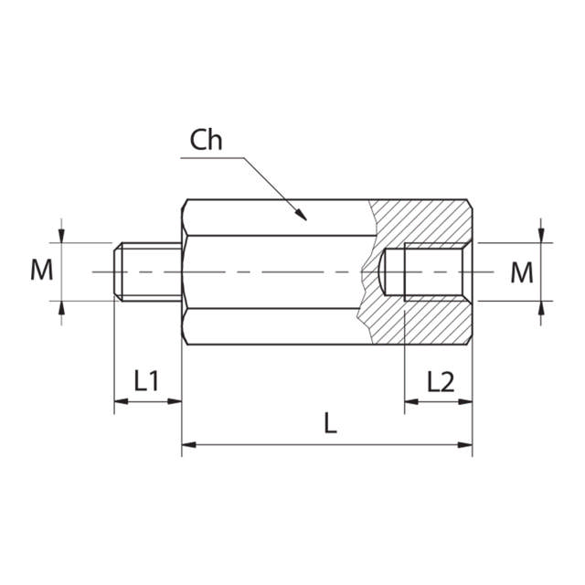 Distanser i polystyren type ELIT DP fra 15 - 120mm og M5 - M6
