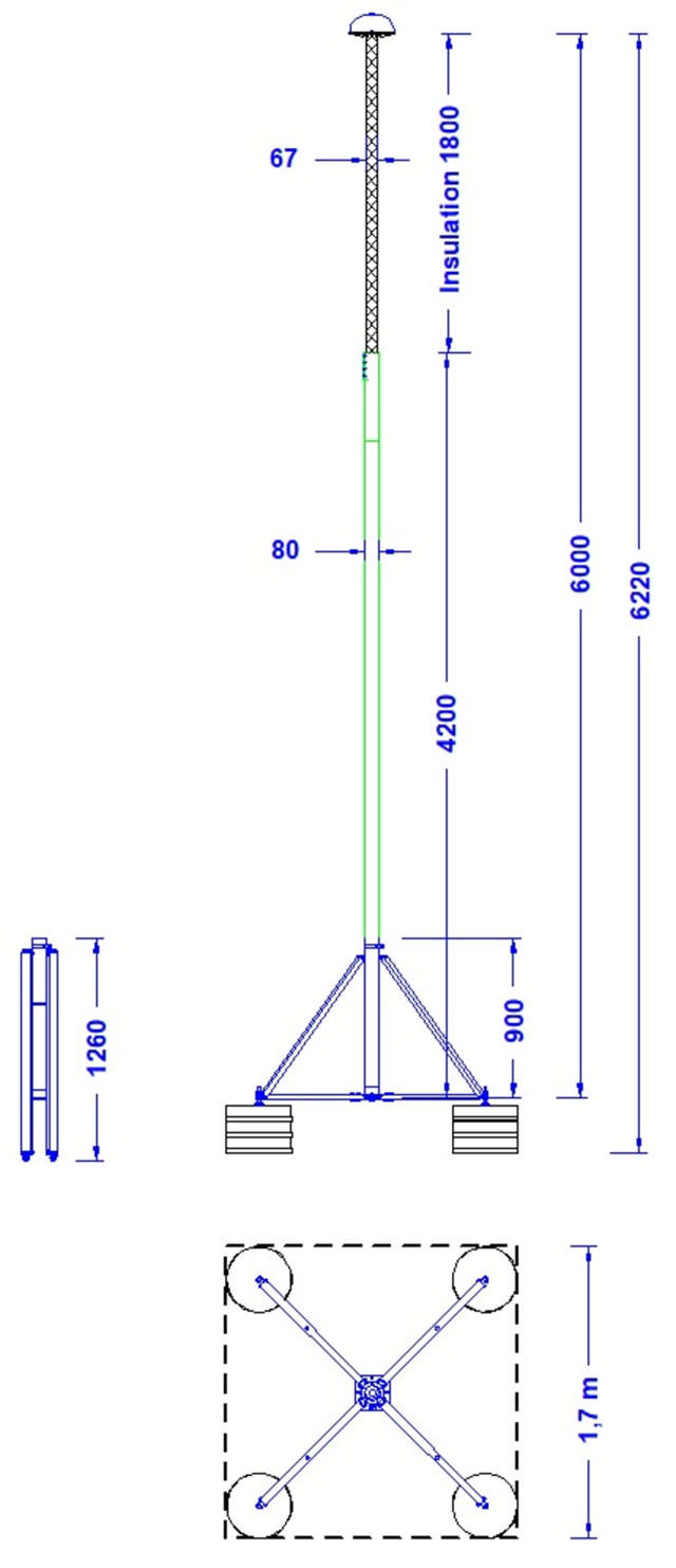 ELIT GUARD-MAST-6M-Ø80-SS-AL-RGF