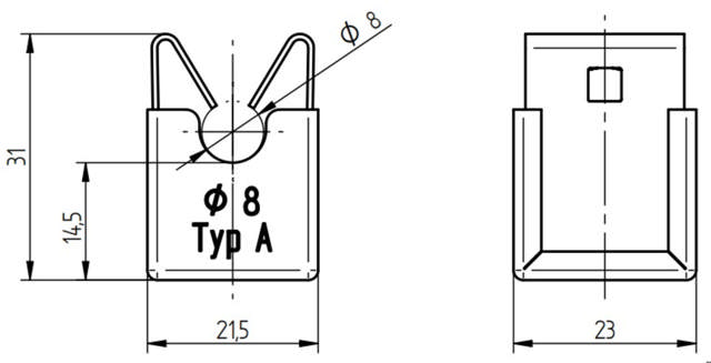 ELIT VEGG-FEST-CU-Ø8MM